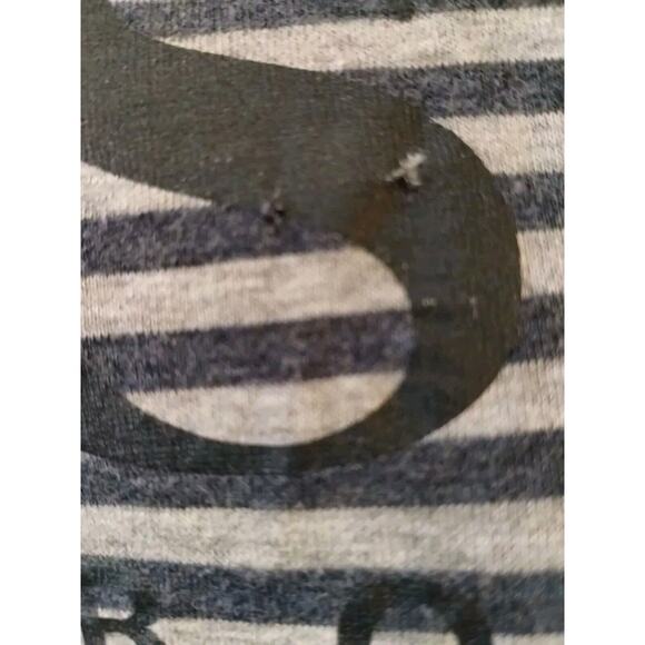 Hugo Boss Mens Pullover Navy Gray Striped Jumper Spellout Sweater Large ** - Picture 6 of 15